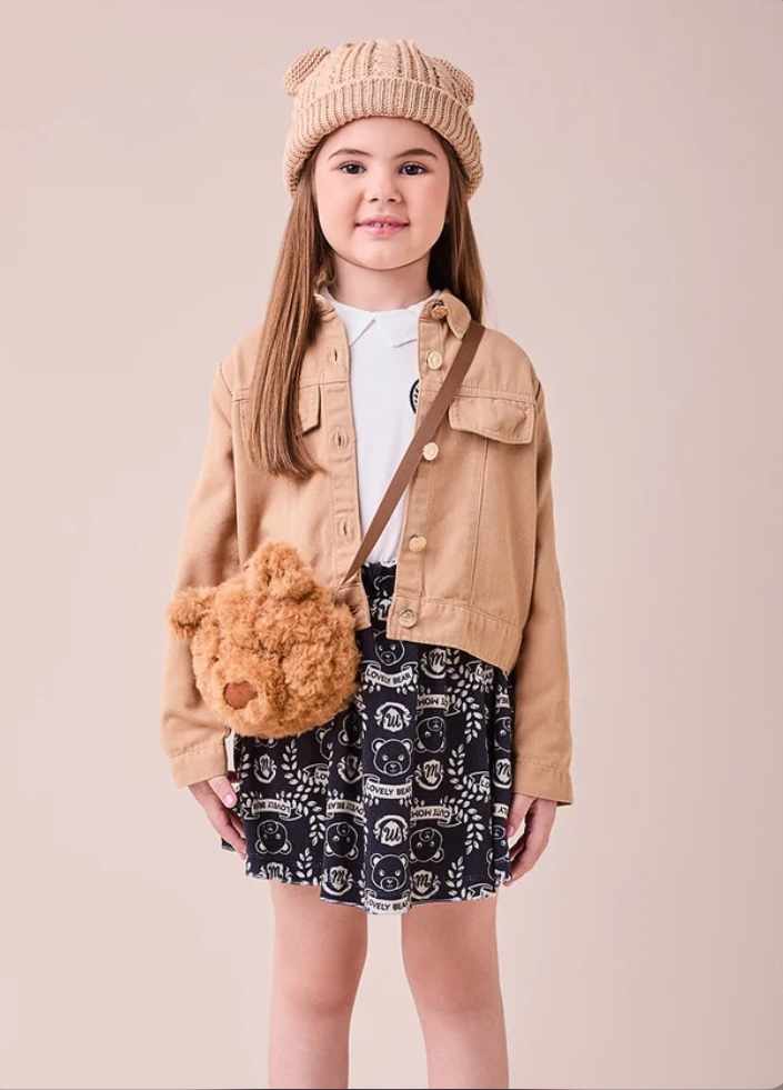 JAQUETA DE SARJA COM LAPELA CAQUI