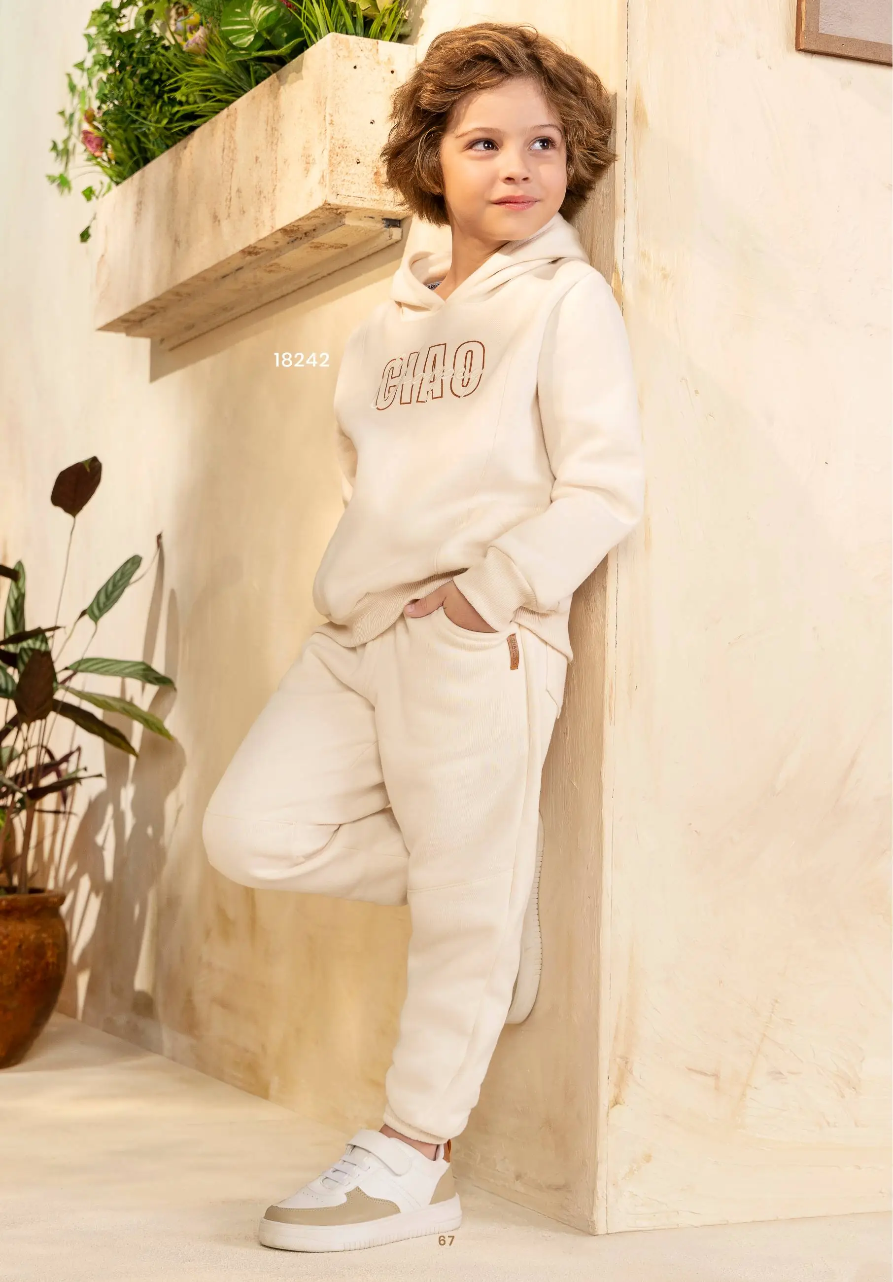 Conjunto Infantil Camisa Manga Curta Rosa, Short Sarja