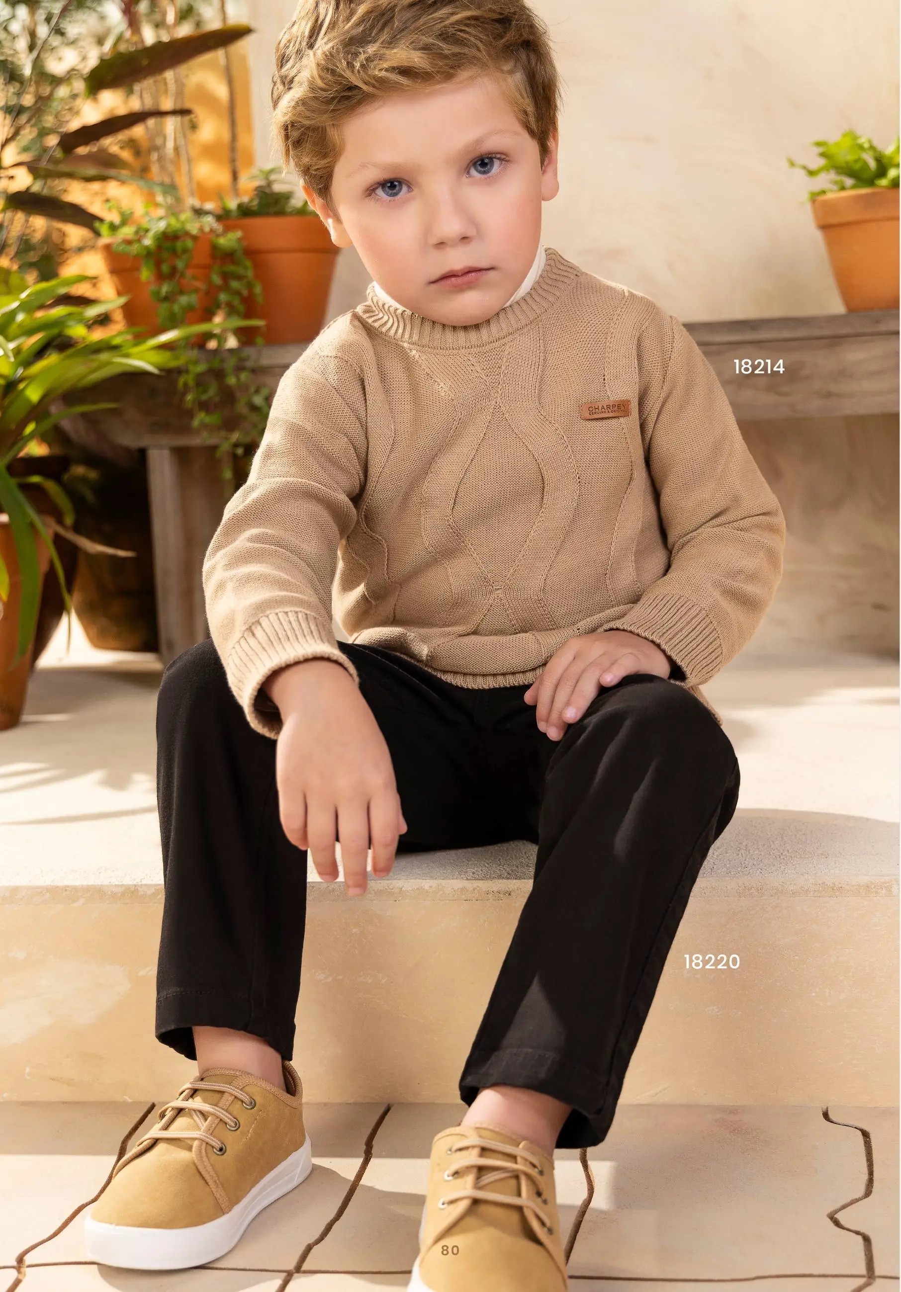 Camiseta Infantil Manga Comprida Laranja Queimado com Bolso