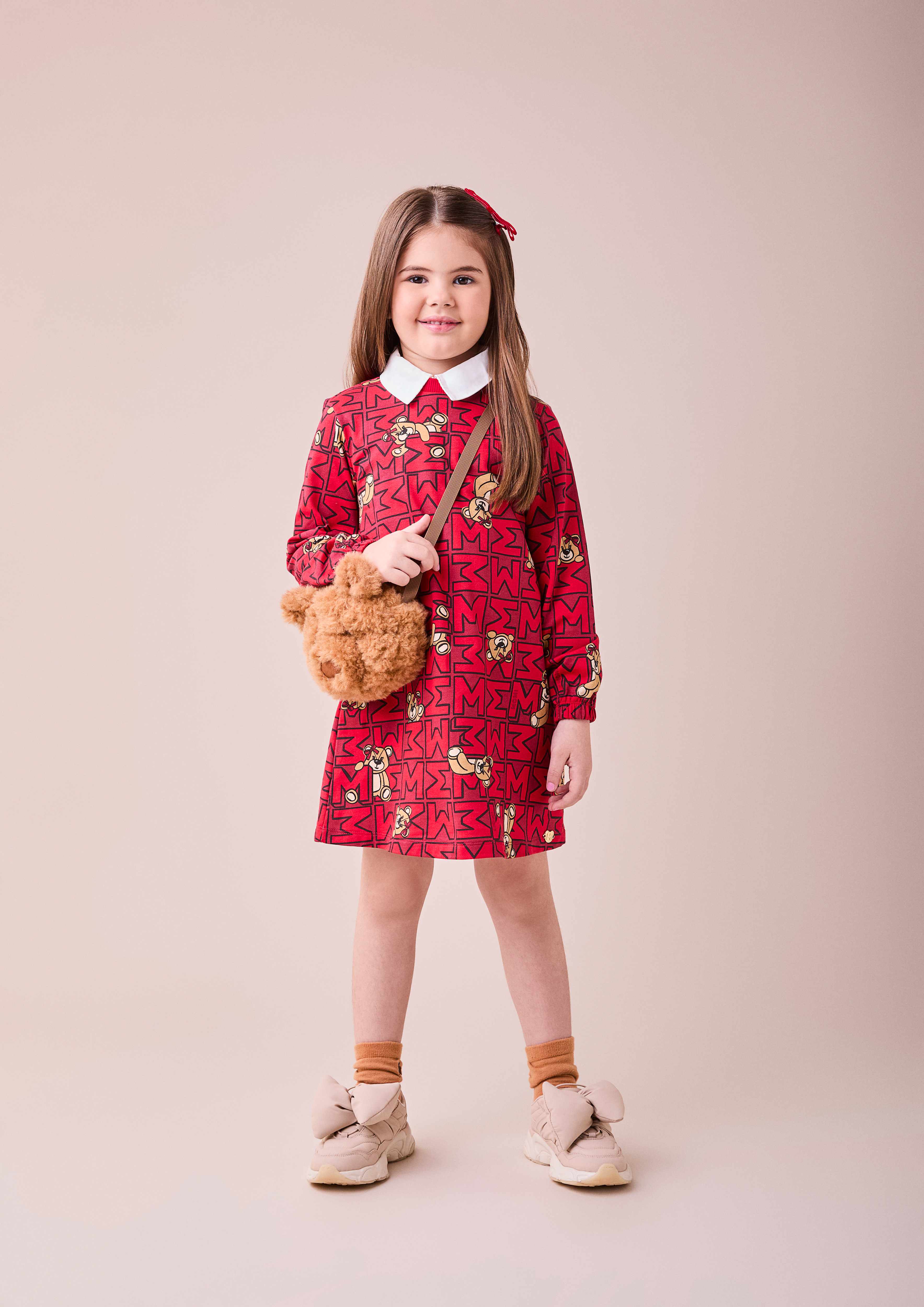 VESTIDO VERMELHO COM URSOS