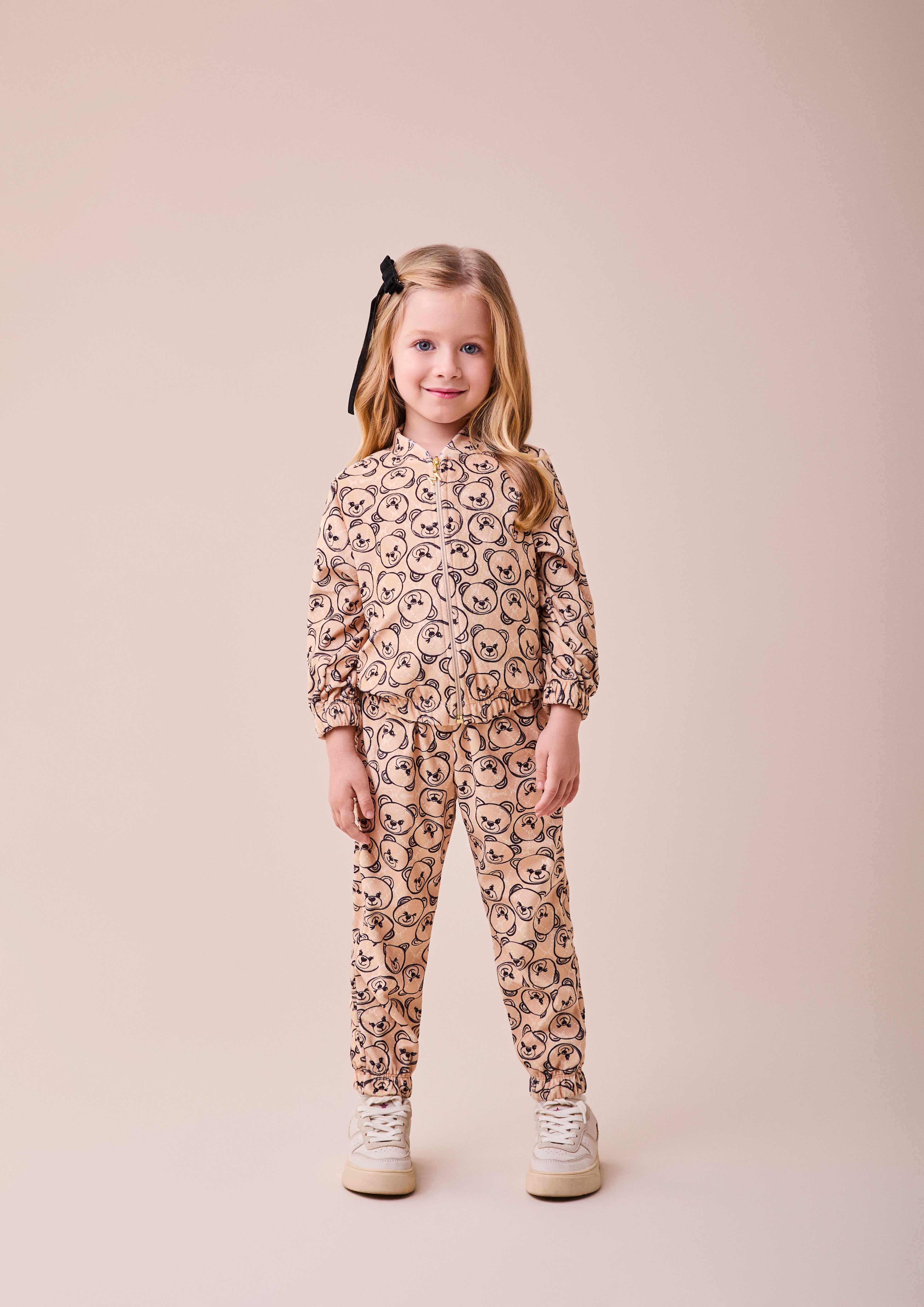 CONJUNTO BEGE DE PLUSH COM URSINHOS