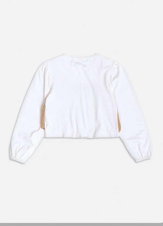 BLUSA MANGA LONGA COM TOP DE TRICOT