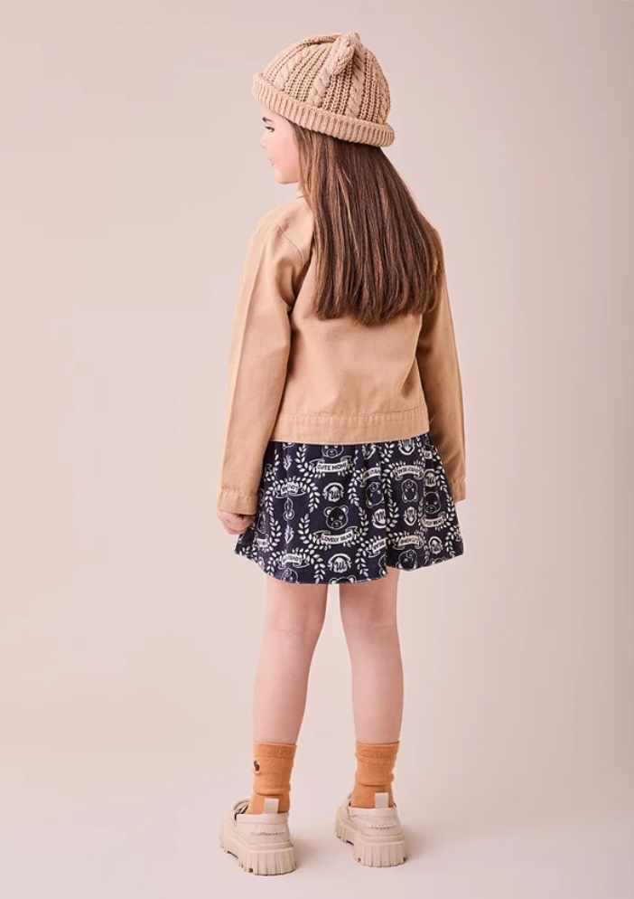 JAQUETA DE SARJA COM LAPELA CAQUI