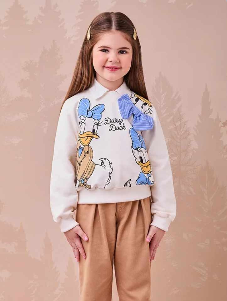CASACO DE MOLETOM DA DAISY DUCK COM LAÇO