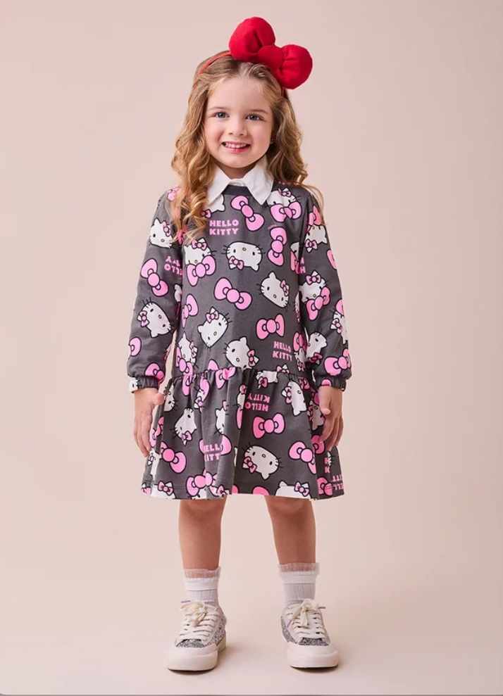 VESTIDO CINZA DA HELLO KITTY